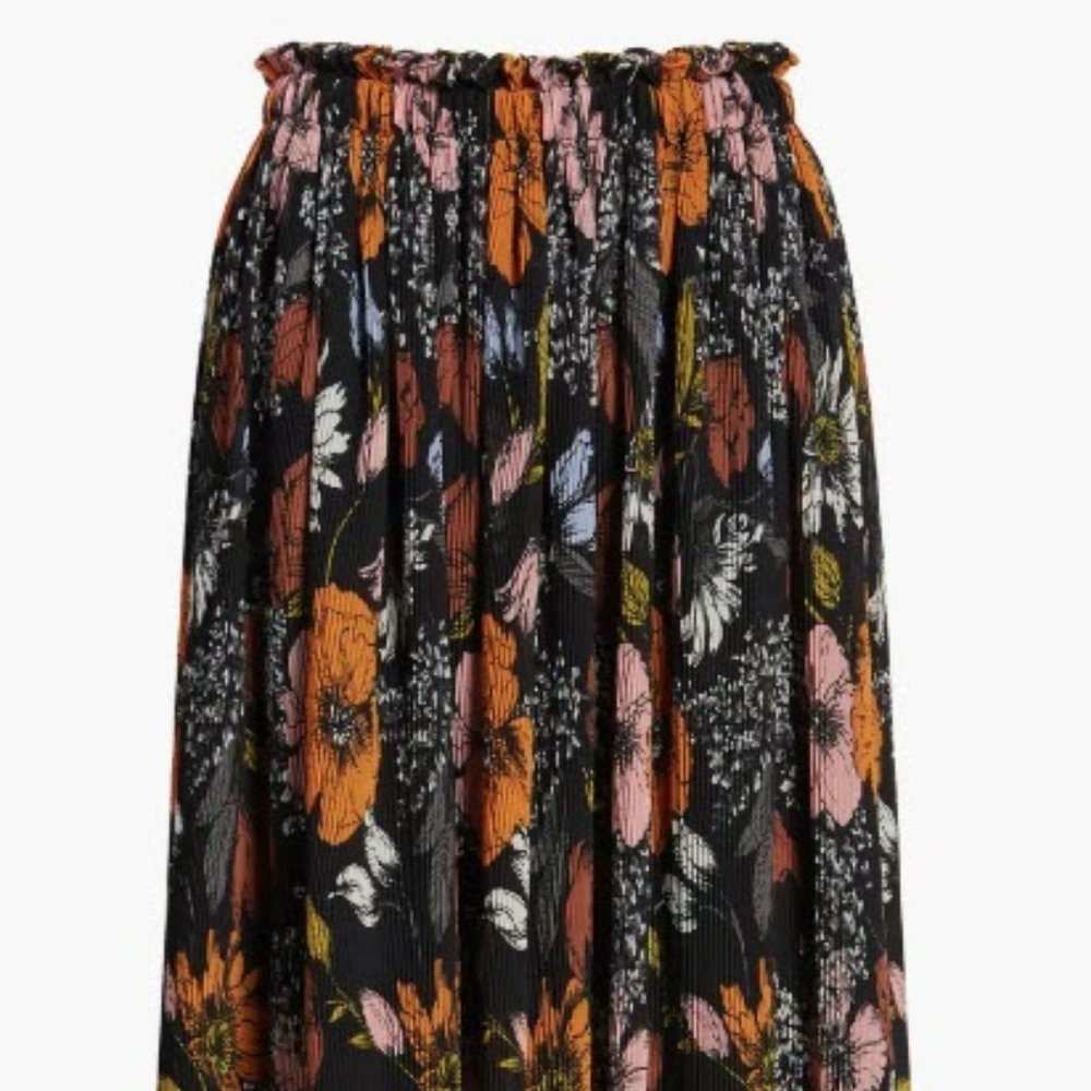 Halogen  X Atlantic-Pacific Chiffon Pleated Midi Skirt Size L - Picture 4 of 6